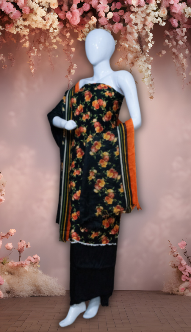 Midnight Daisy - Marina Suit | Wool Dupatta