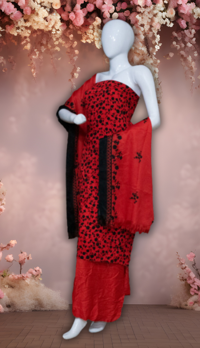 Midnight Rose – Marina Suit | Wool Dupatta