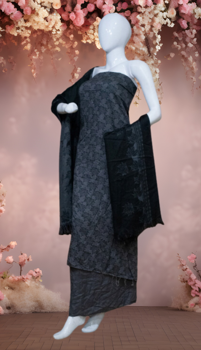 Midnight Elegance – Marina Suit | Wool Dupatta