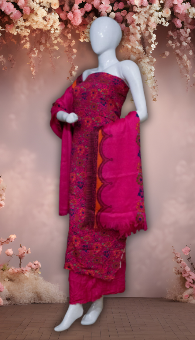 Regal Bloom - Marina Suit | Wool Dupatta